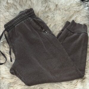 Aerie Brown Zip Pocket Joggers Lounge Pants EUC